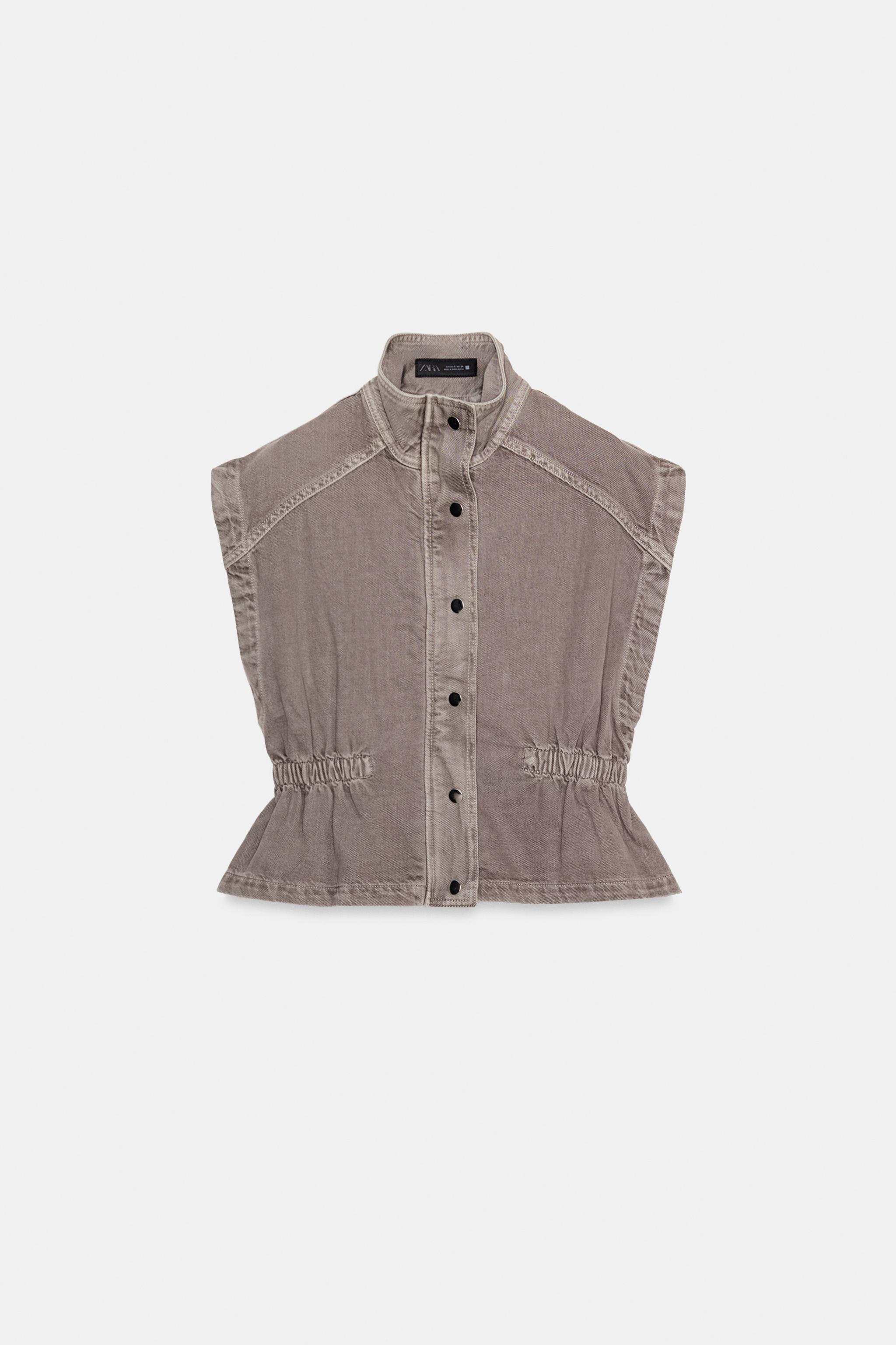 GILET Z1975 EN DENIM À COL MONTANT